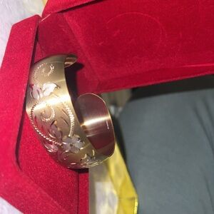 Yellow 14K Gold-Filled Hand Engraved Cuff Bracelet